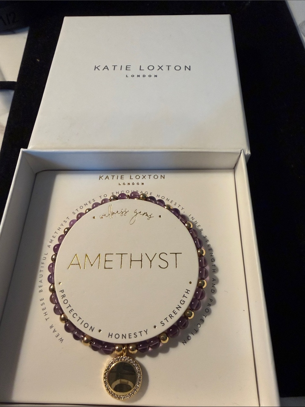 Katie‎ Loxton Amethyst Beaded Charm Bracelet - Purple